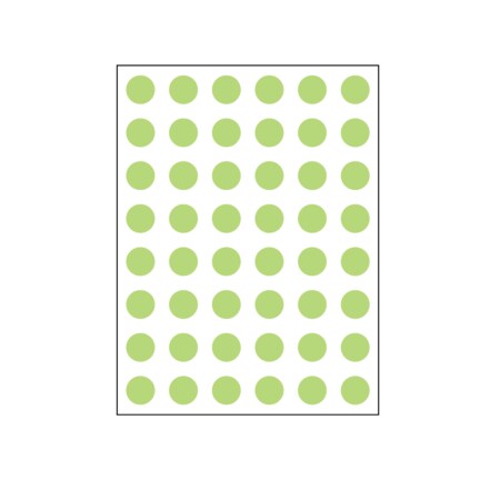 Nevs 1/4" Color Coding Dots Lime - Sheet Form DOT-14M Lime